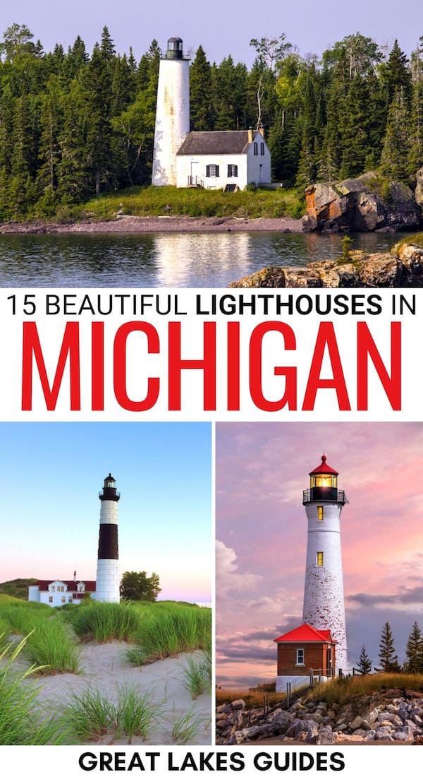 Are you looking for the prettiest Michigan lighthouses to visit this year? These are the best lighthouses in Michigan, their history, and how to visit each! | Places to visit in Michigan | Things to do in Michigan | Small towns in Michigan | What to do in Michigan | Michigan destinations | Michigan history | Michigan itinerary