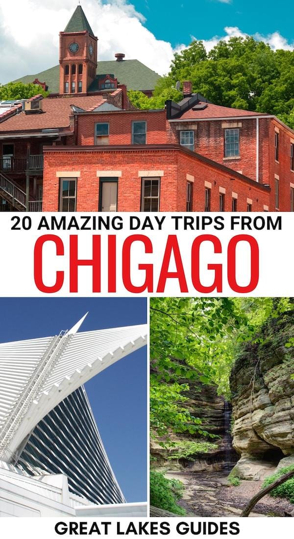 Are you looking for the best day trips from Chicago? This guide covers the top Chicago day trips - from national parks to small towns, and beyond! | Places to visit near Chicago | Chicago to Milwaukee | Chicago things to do | Chicago itinerary | Things to do in Chicago | What to do in Chicago | Parks near Chicago | Small towns near Chicago | Weekend getaways from Chicago | Day tours from Chicago